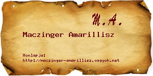 Maczinger Amarillisz névjegykártya